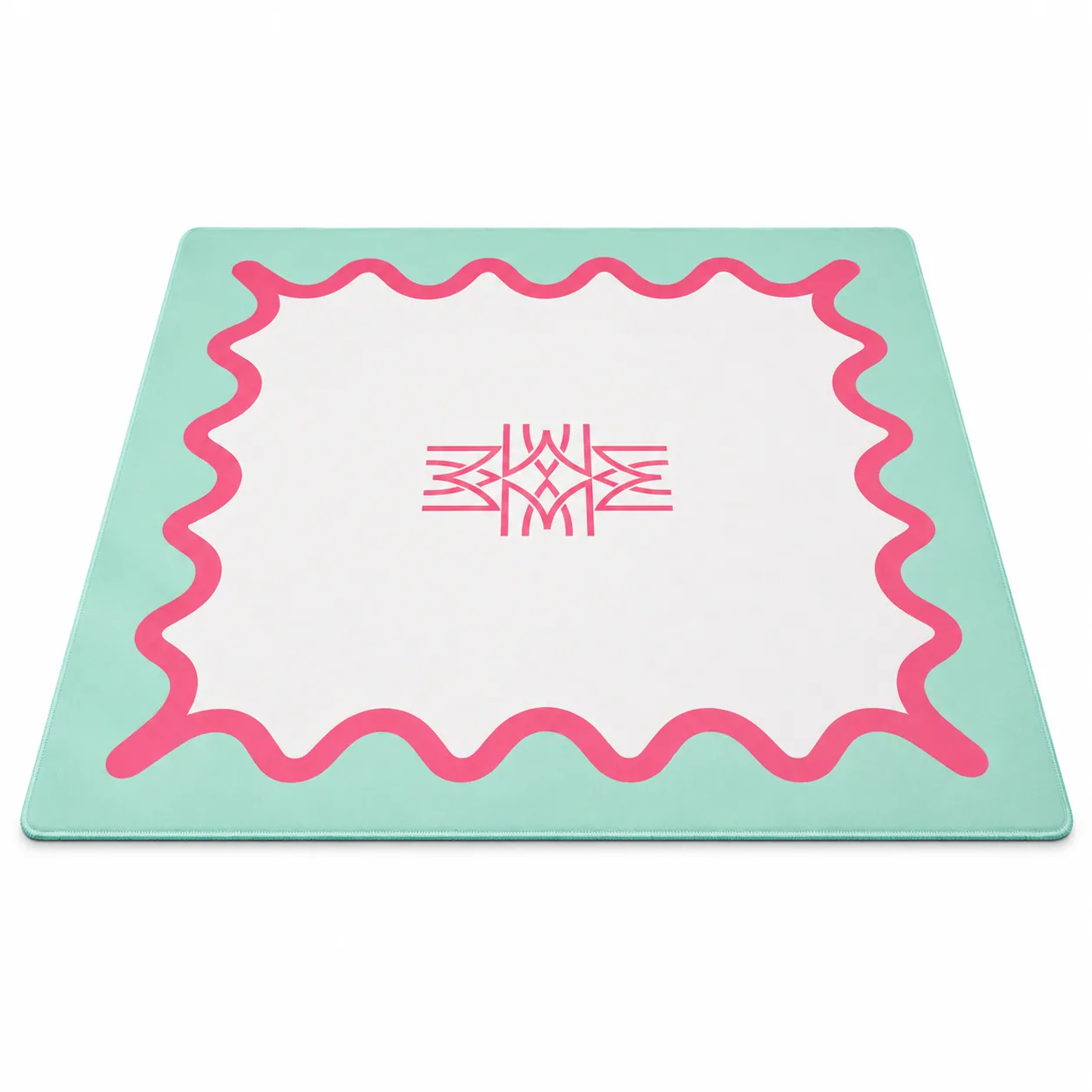 Pink + Teal Squiggle Mahjong Game Mat