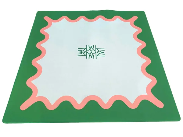 Green + Pink Squiggle Mahjong Game Mat