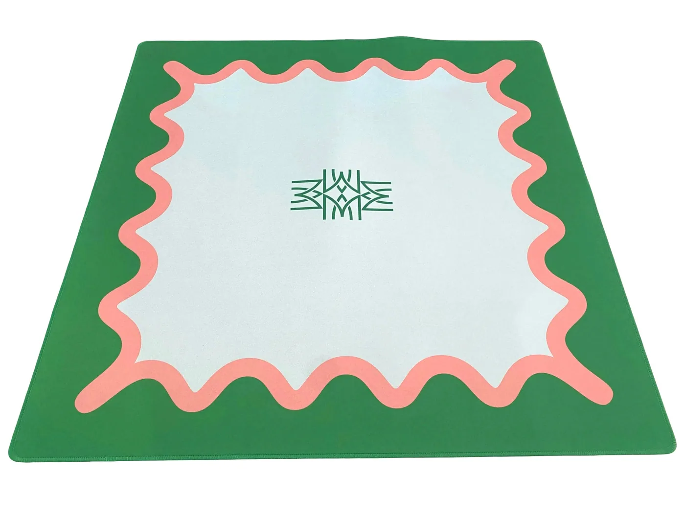 Green + Pink Squiggle Mahjong Game Mat