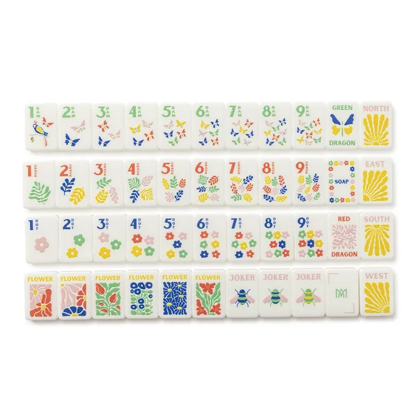 Garden Stamped Mahjong Tile Set
