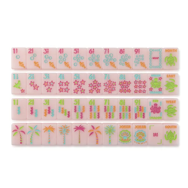 Pink Coastal Signature Mahjong Tile Set