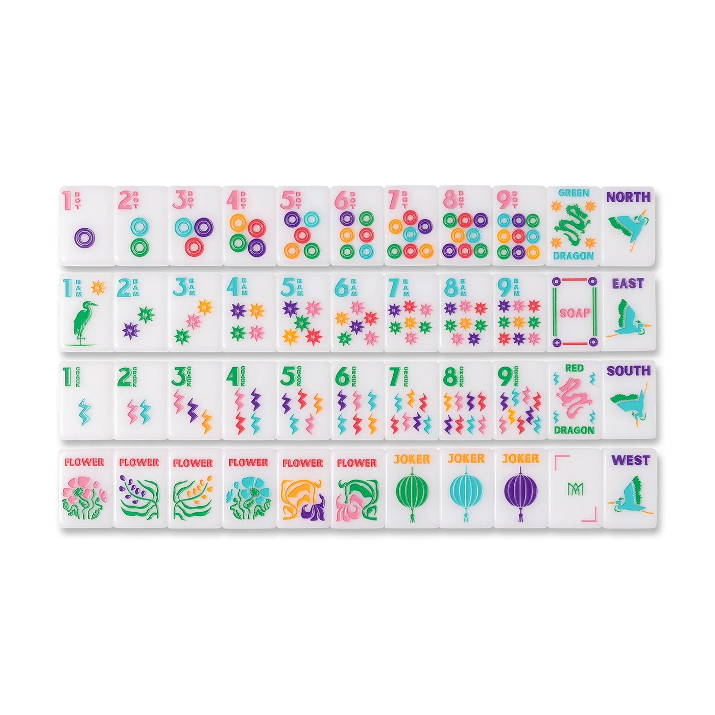 White Signature Mahjong Tile Set