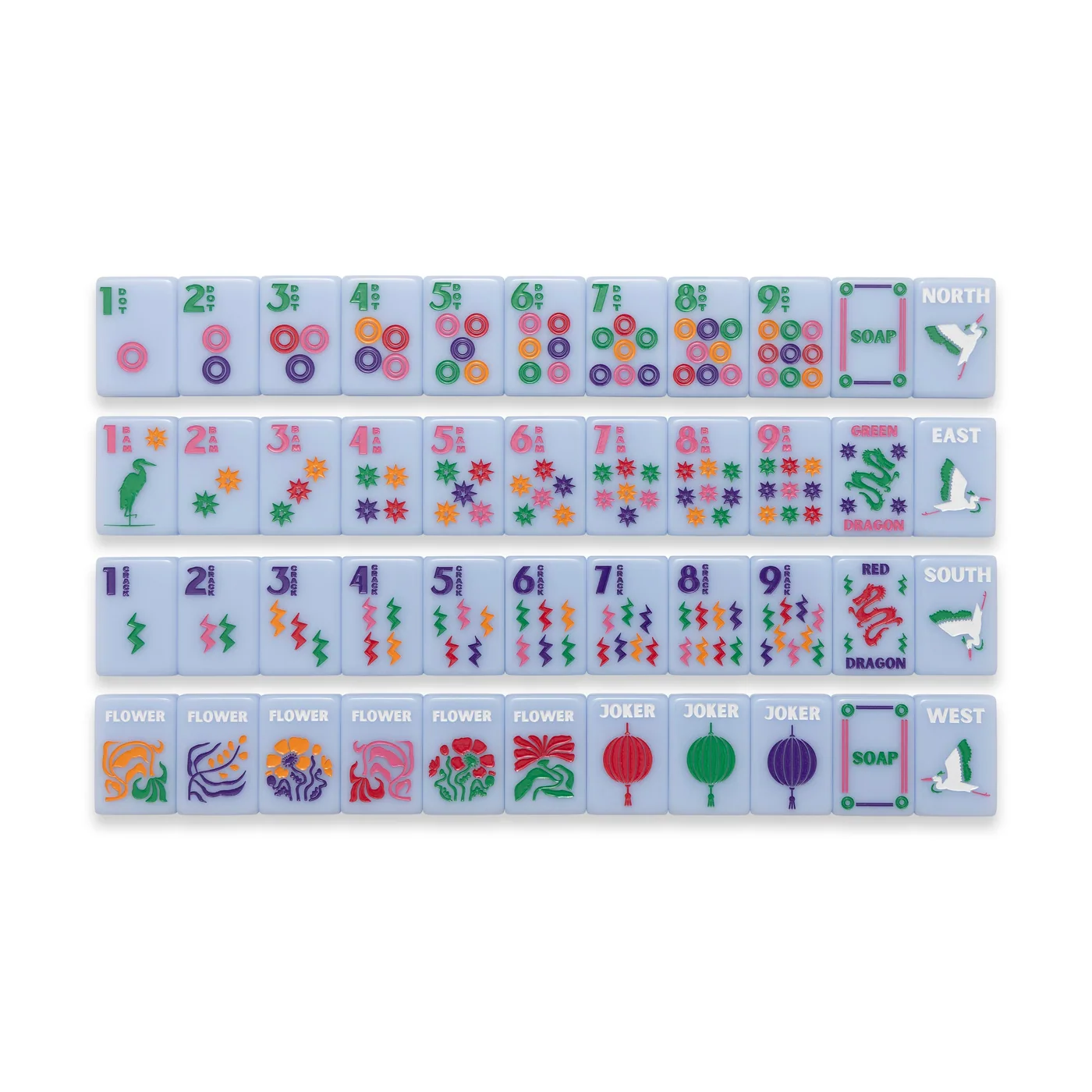 Light Blue Signature Mahjong Tile Set