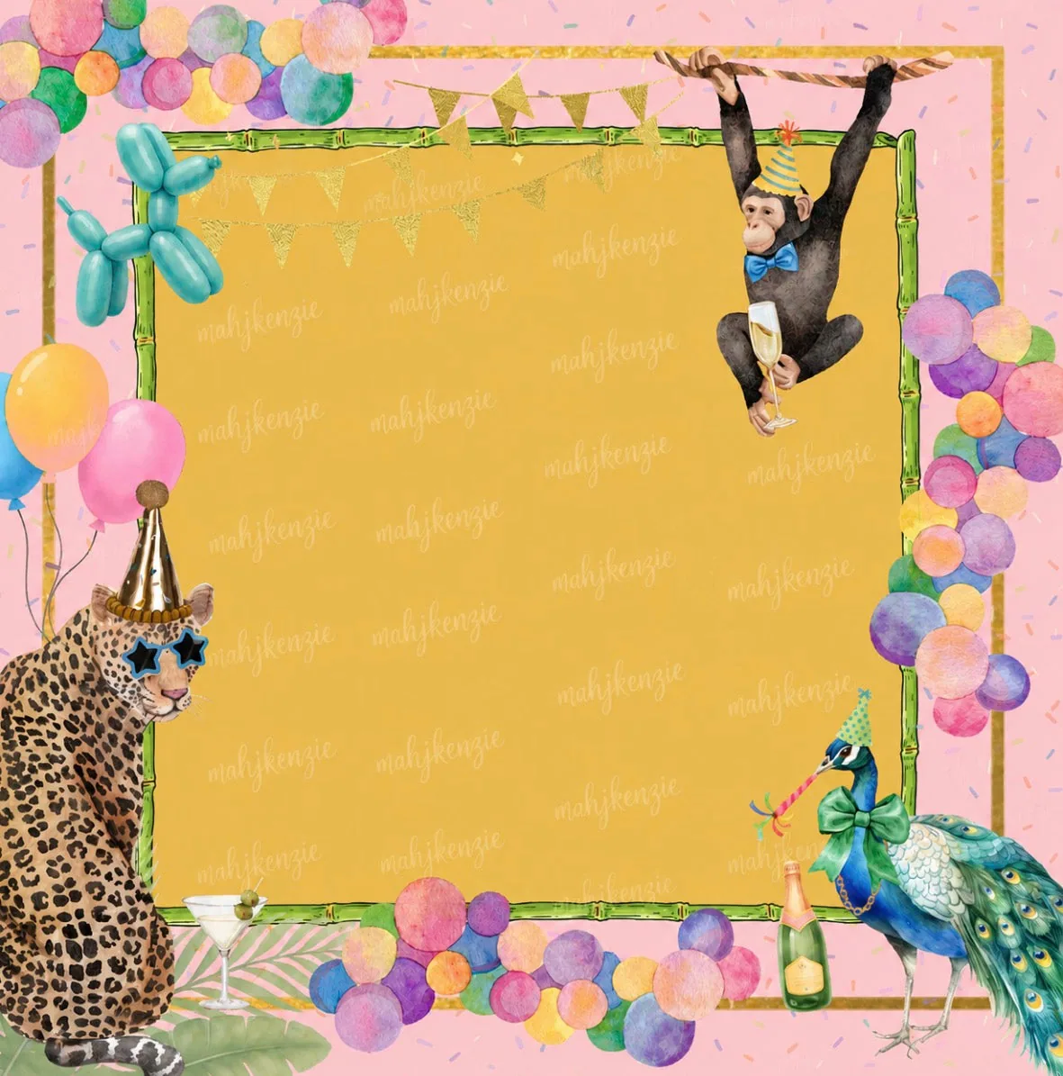 Party Animals Mahjong Mat