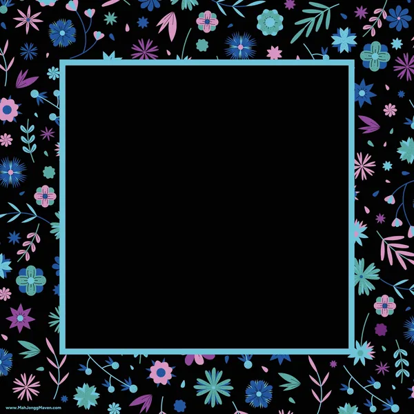 Colorful Jewel-Tone Design Mah Jongg Mat – Black Background
