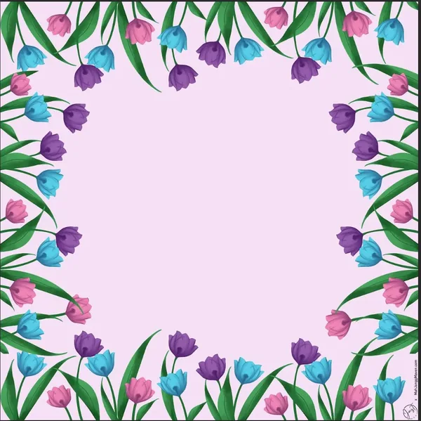 Colorful Tulip Mah Jongg Mat – Light Pink Background