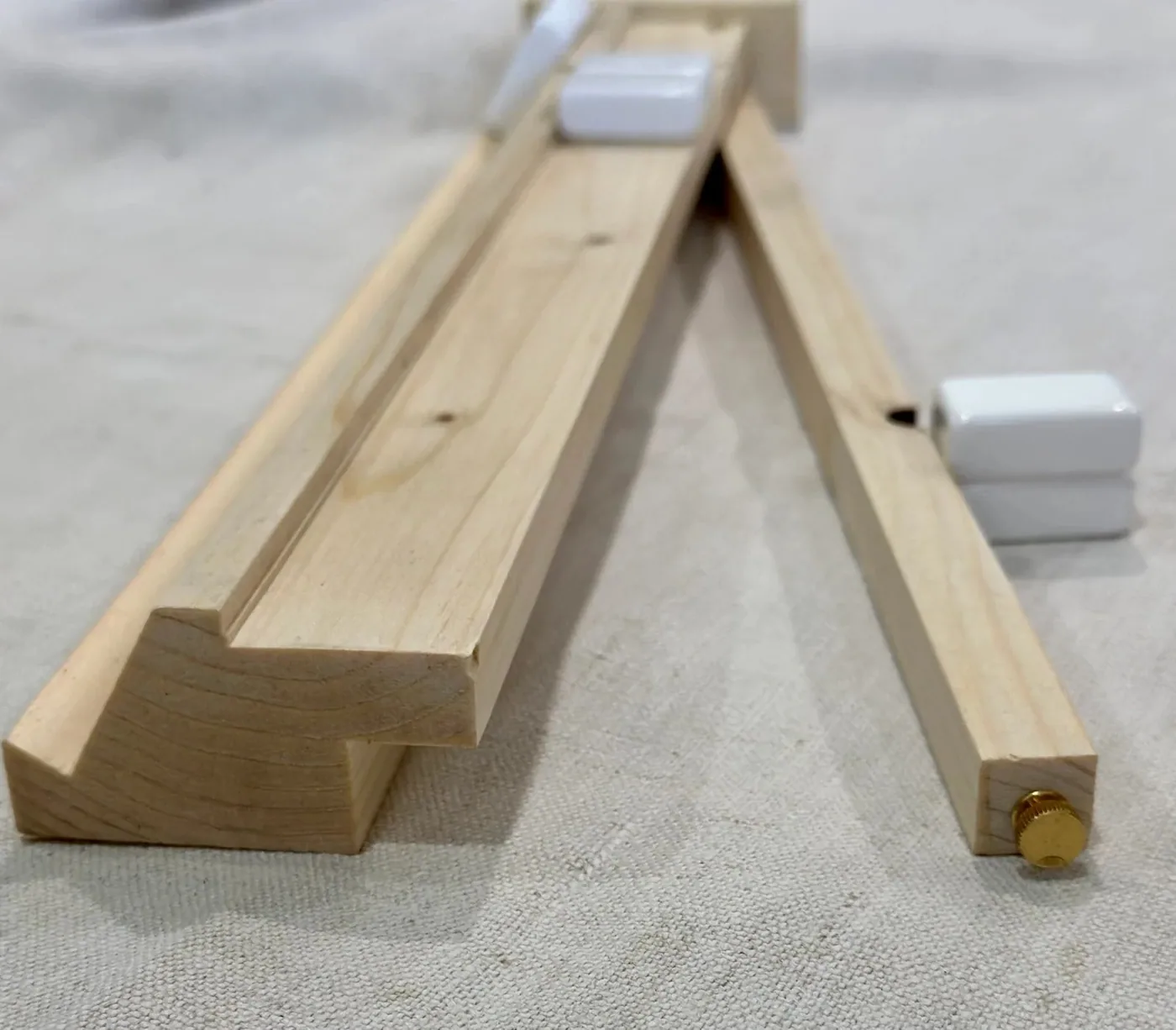 Custom handcrafted Wooden Mahjong Rack made of Pine wood – 3 colors (Natural, Gray, Warm Brown)