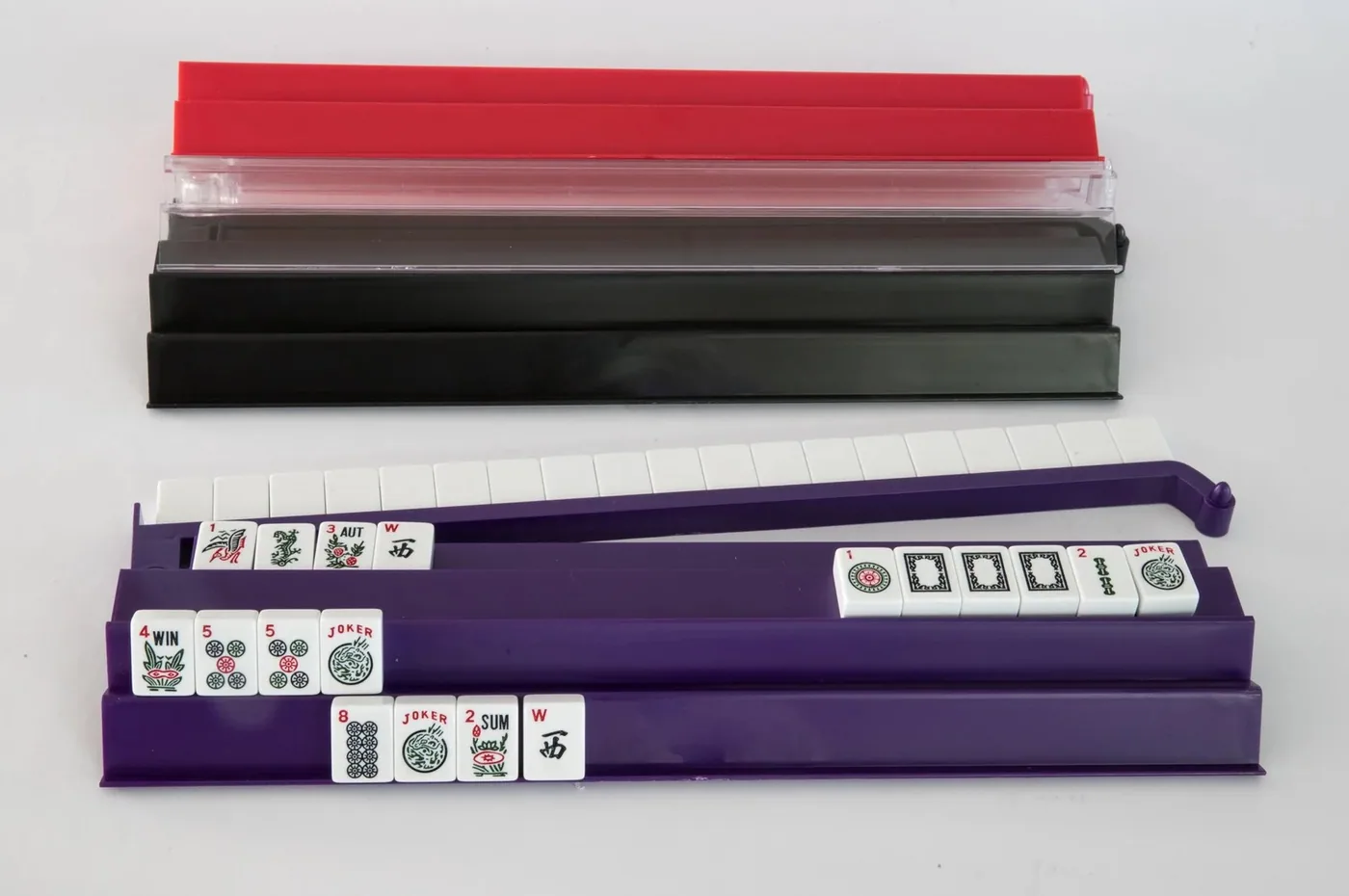 Mahjong Siamese Racks with Attached Pushers (Set of 2)