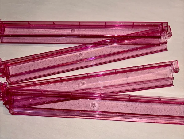 Pink Sparkle Mahjong Racks With Attached :Pushers