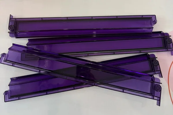 Purple Transparent Mahjong Racks With Attached Pushers