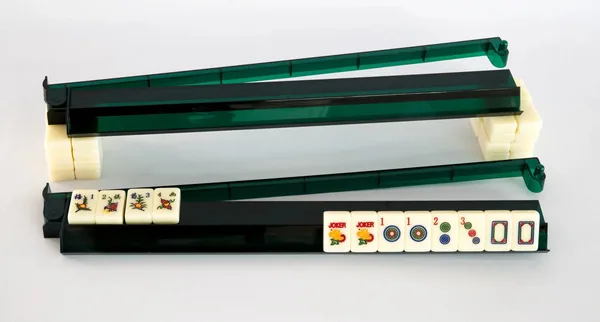 Dark Green Mahjong Racks With Attached Pushers