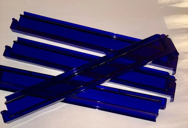 Dark Blue Acrylic Mahjong Racks With Attached Pushers