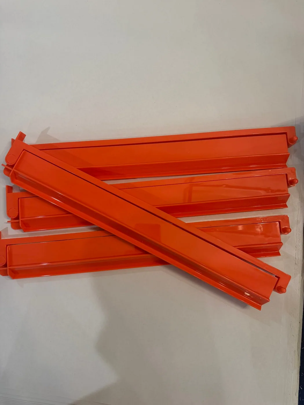 Orange Citrus Red Mahjong Racks with attached Pushers (set of 4)