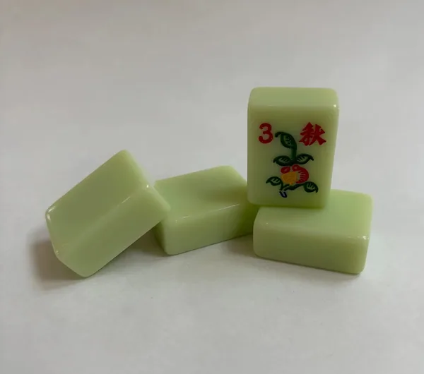 Solid Pistachio Mint Green Engraved and Hand Painted American Mah Jongg set