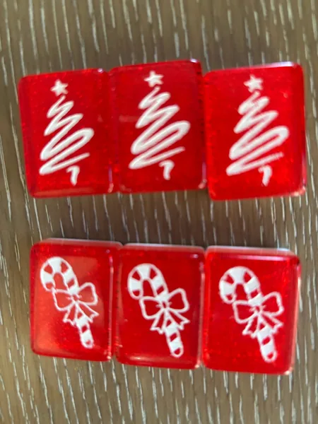 Christmas Mah Jongg sets- 3 Layer Red Sparkle- Candy Canes or Christmas Tree Design