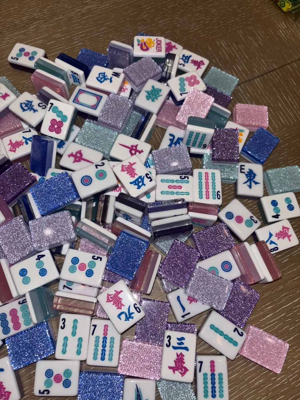 3 Layer Sparkle Chicklet set with Jewel tone ink- American Mah Jongg set