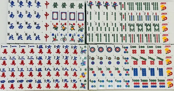 2 Layer Silver Sparkle- Engraved & Hand Painted American Mah Jongg tile set