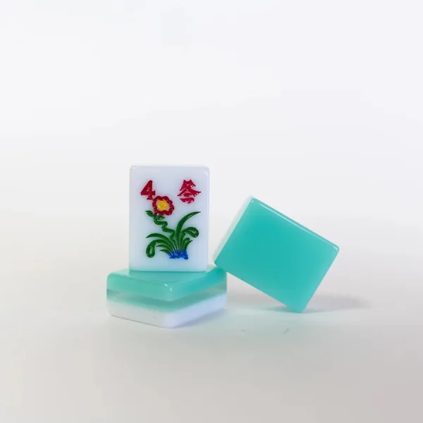 3 Layer Turquoise Engraved & Hand Painted American Mah Jongg tile set