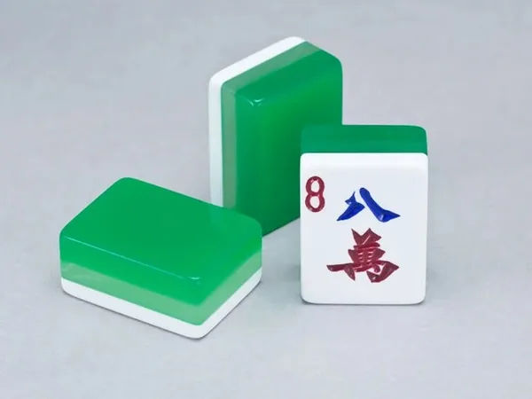 3 Layer Green Engraved & Hand Painted American Mah Jongg tile set