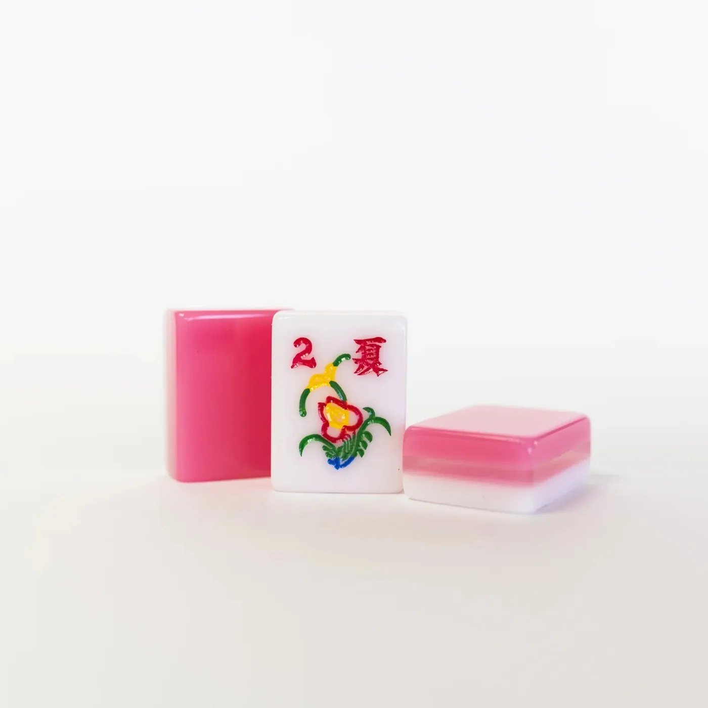 3 Layer Dark Pink- Engraved & Handpainted American Mah Jongg tile set