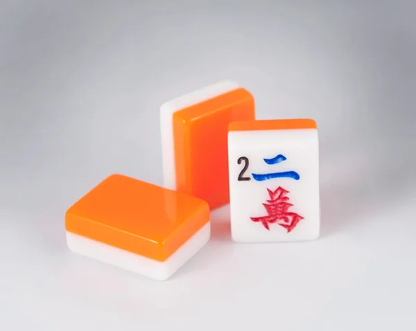 2 Layer Tangerine- Engraved and Hand Painted American Mah Jongg tile set