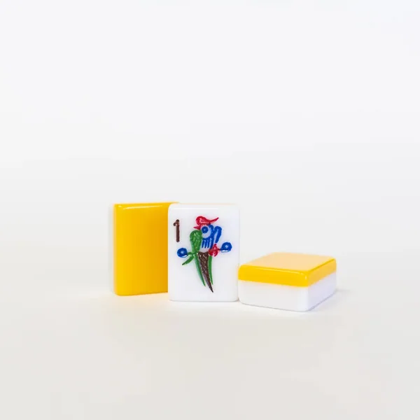 2 Layer Lemon Yellow- Engraved and Handpainted American Mah Jongg tile set
