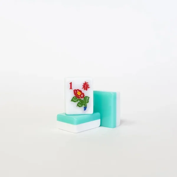 2 Layer Turquoise- Engraved and Hand Painted American Mah Jongg tile set