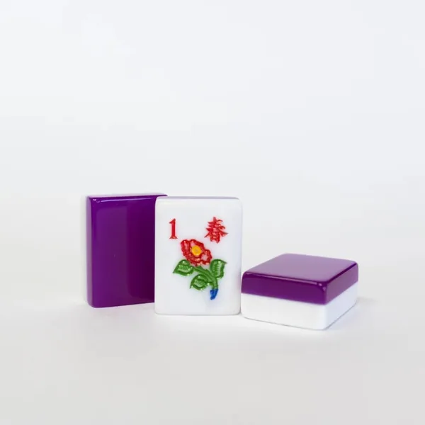 2 Layer Purple- Engraved and Handpainted American Mah Jongg tile set
