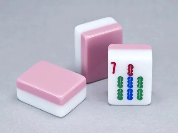 2 Layer Mauve- Engraved and Handpainted American Mah Jongg tile set