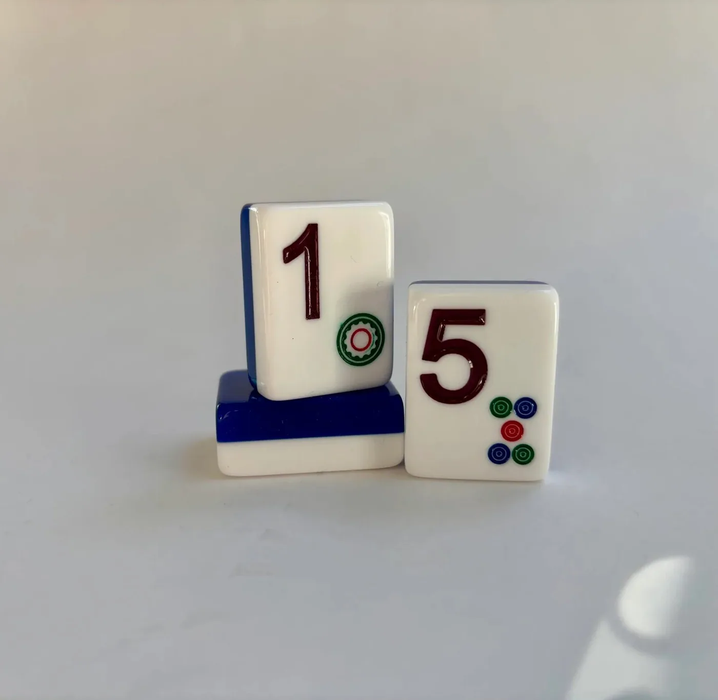 2 layer Navy Large Number Mahjong tile set