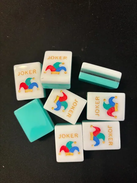 3 Layer Turqoise Mahong tile set with Custom Jester Jokers