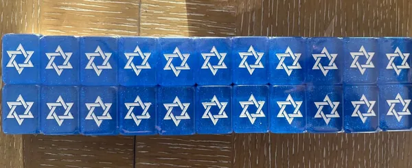 Engraved Star of David – 2 layer Dark Blue Sparkle American Mah Jongg tile set Engraved & Hand Painted