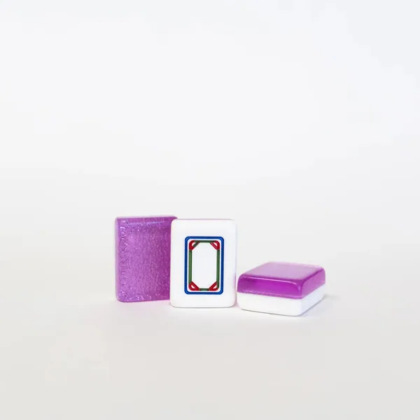 2 Layer Lavender Sparkle Mahjongg tile set- Engraved and Hand Painted