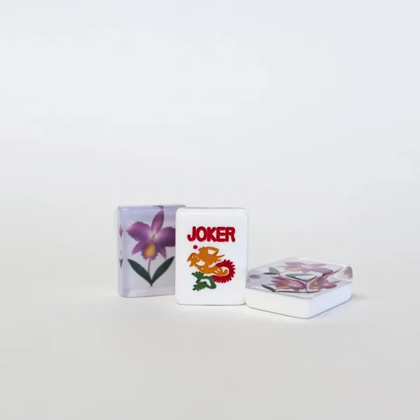 Purple Orchid Flower 2 Layer American Mahjongg tile set- Engraved Hand Painted