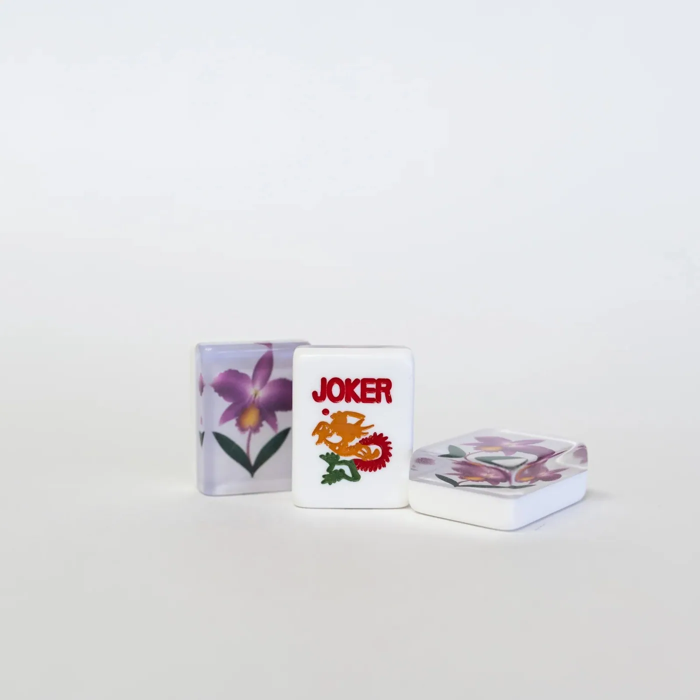 Purple Orchid Flower 2 Layer American Mahjongg tile set- Engraved Hand Painted