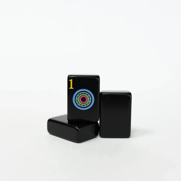 Slightly Taller Black tiles with Dark Pink Ink American Mah Jongg set