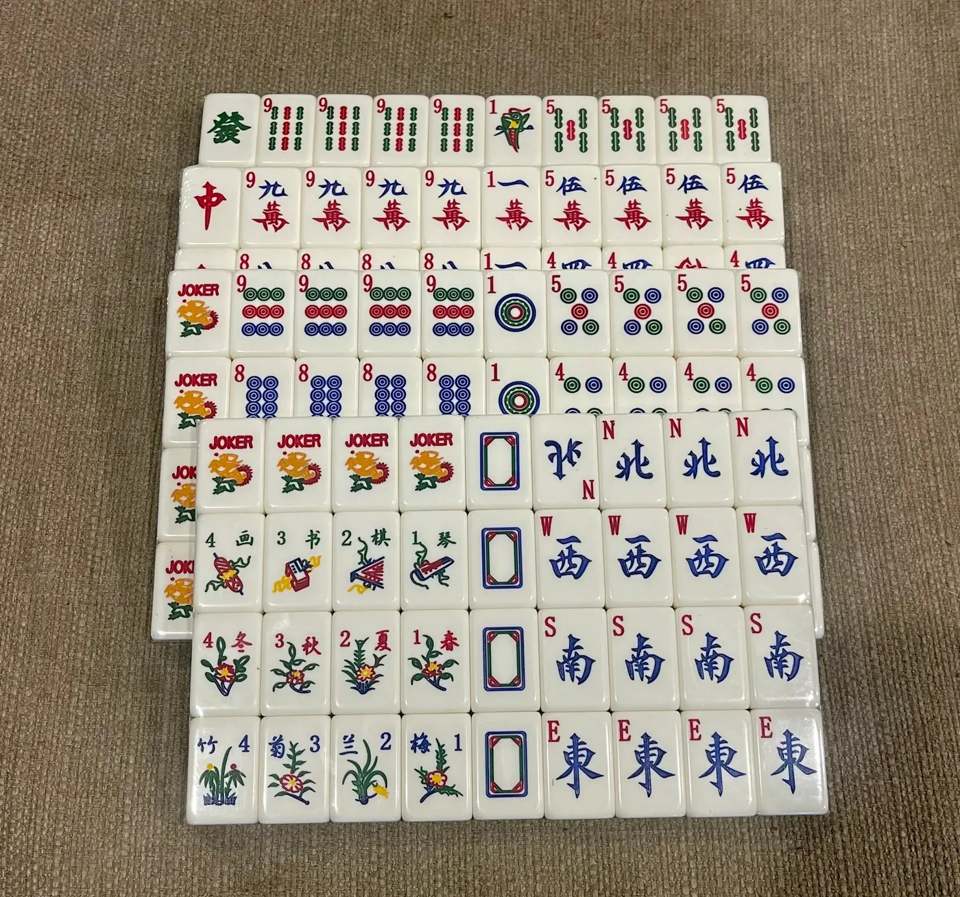 Hand Painted/ Engraved Slightly Taller White Mahjongg Tiles (Fits on Racks/Pushers)