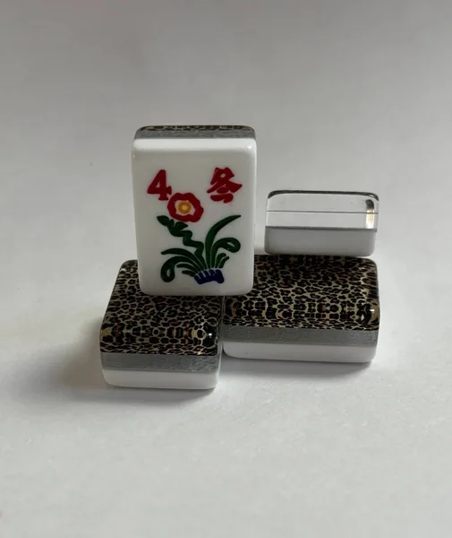 Leopard 3 layer Tiles- Engraved and Hand Painted American Mah Jongg Set