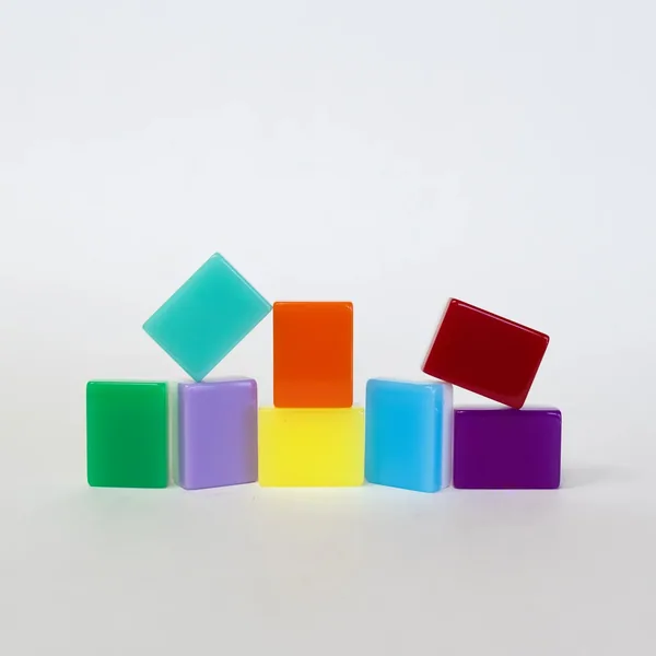 Chicklet/Rainbow set-engraved and hand painted Mahjongg tile set