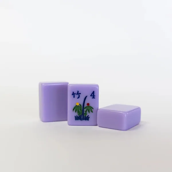 Lavender Engraved & Hand Painted American Mah Jongg tile set