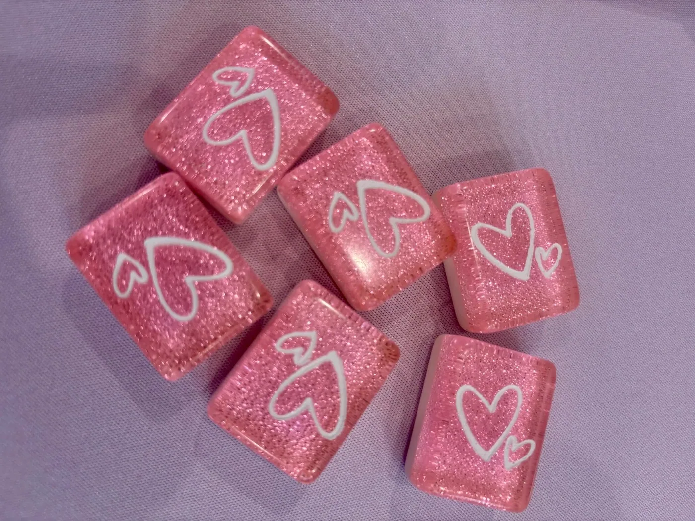 Engraved Heart set — available on any 2 Layer Sparkle Engraved & Hand Painted tile set