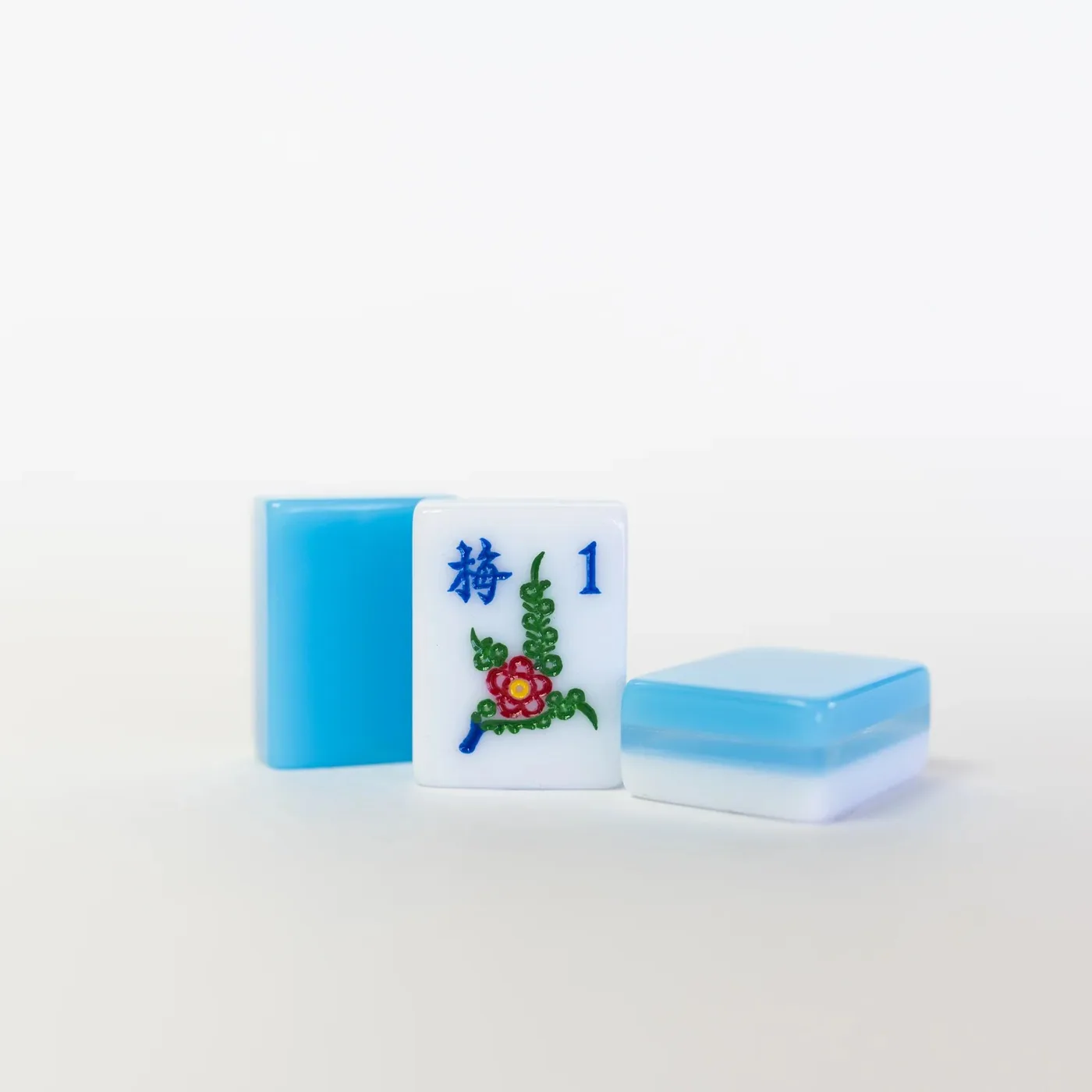 3 Layer Light Blue — Engraved and Hand Painted American Mah Jongg tile set