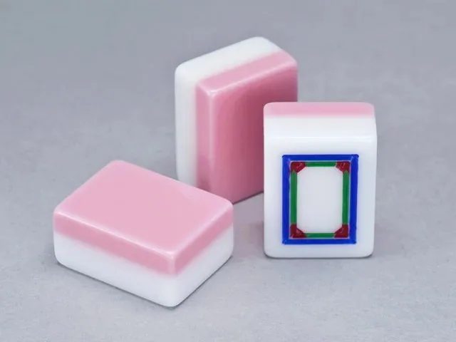 2 Layer Light Pink — Engraved & Hand Painted American Mah Jongg tile set
