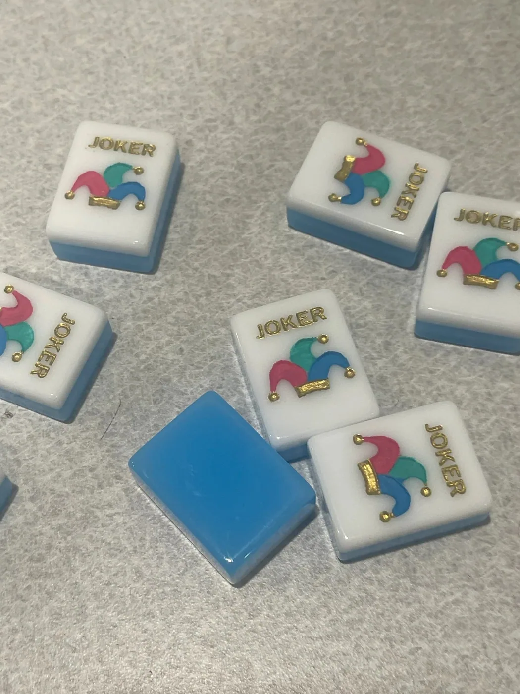 3 Layer Light Blue MahJong tile set with Customized Jokers