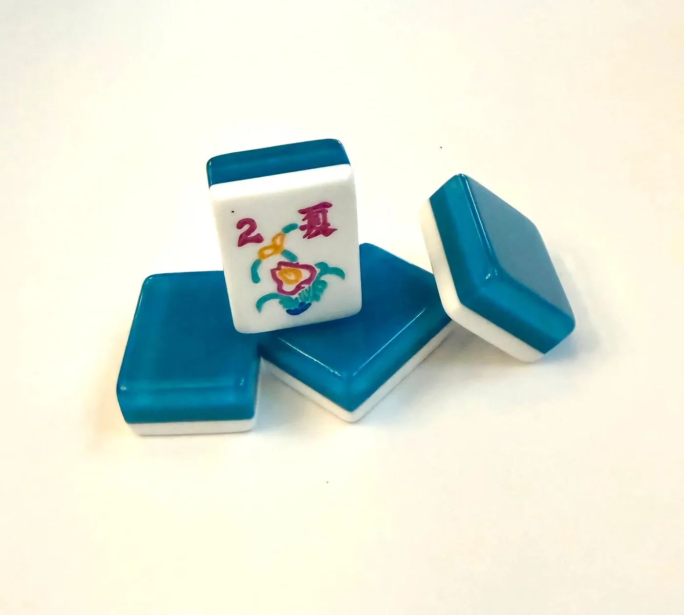 3 Layer Teal Blue with Light Pastel Ink (Turquoise, Pink, Blue) — Engraved and Hand Painted