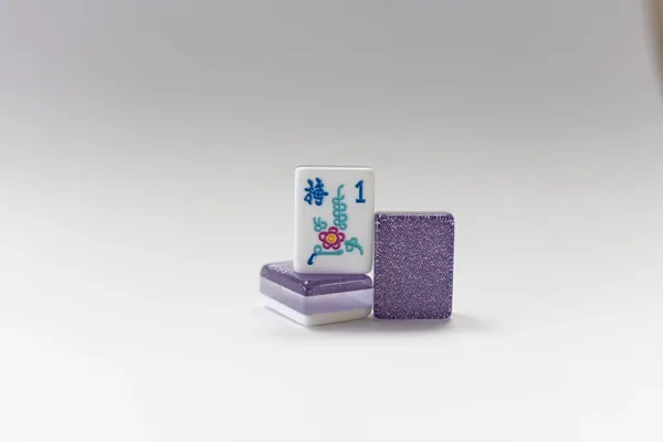 3 Layer Amythyst Sparkle Mah Jongg tiles with Pink, Turquoise, Light Blue ink
