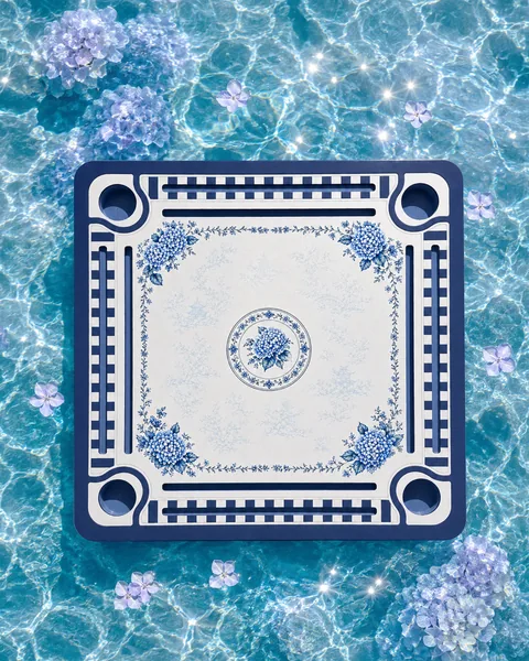 Floating Mahjong Mat - Hydrangea