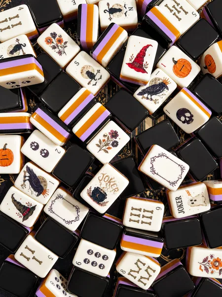 Halloween Mahjong Tiles, with Black Jelly Crossbody Pouch