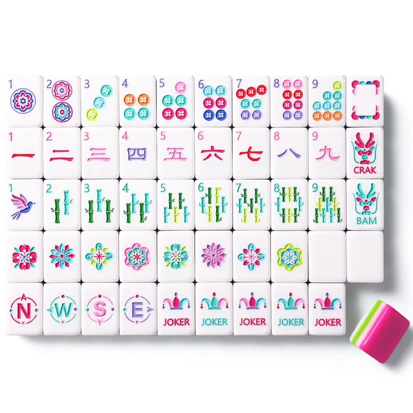 Élanisse Mahjong Tiles (Rose Red)