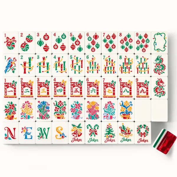 Ruby Christmas Mahjong Set